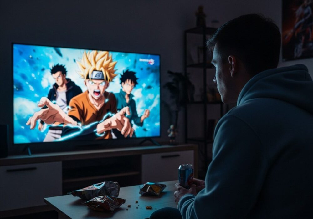 佐久間大介がアニメを見ている画像