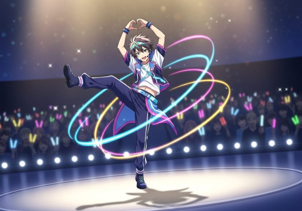 佐久間大介がアクロバットオタ芸を披露している画像