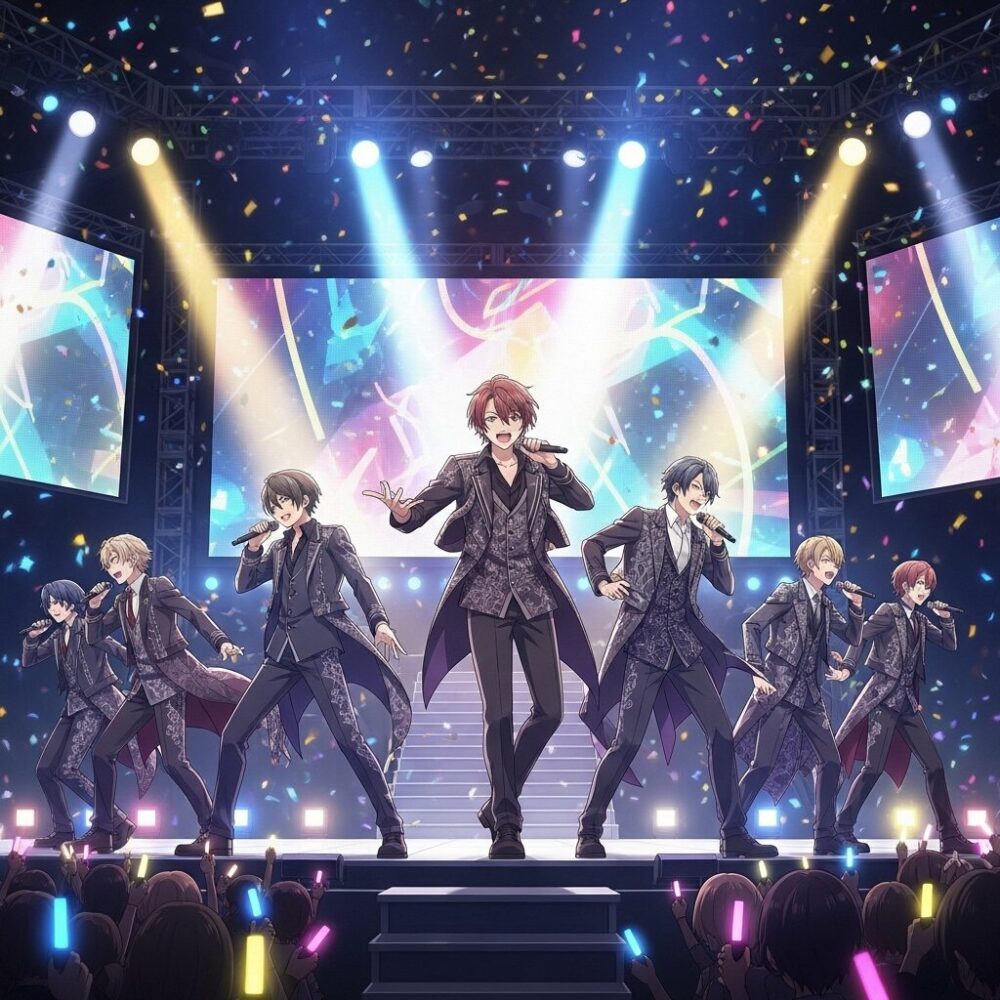 SnowManがコンサートで歌う画像