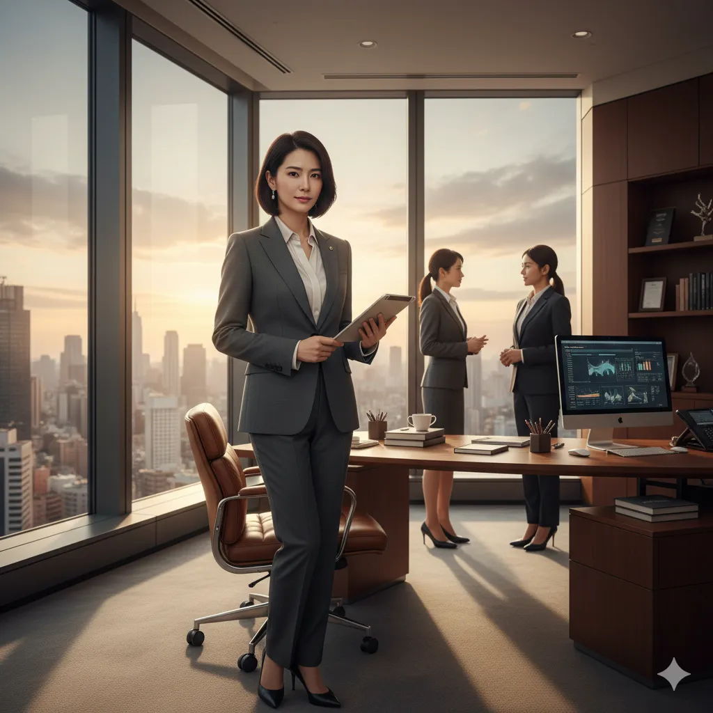 柴咲コウがビジネスをしているイメージ画像