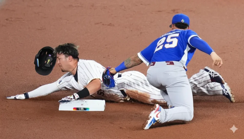 鈴木誠也選手がケガをした瞬間の画像